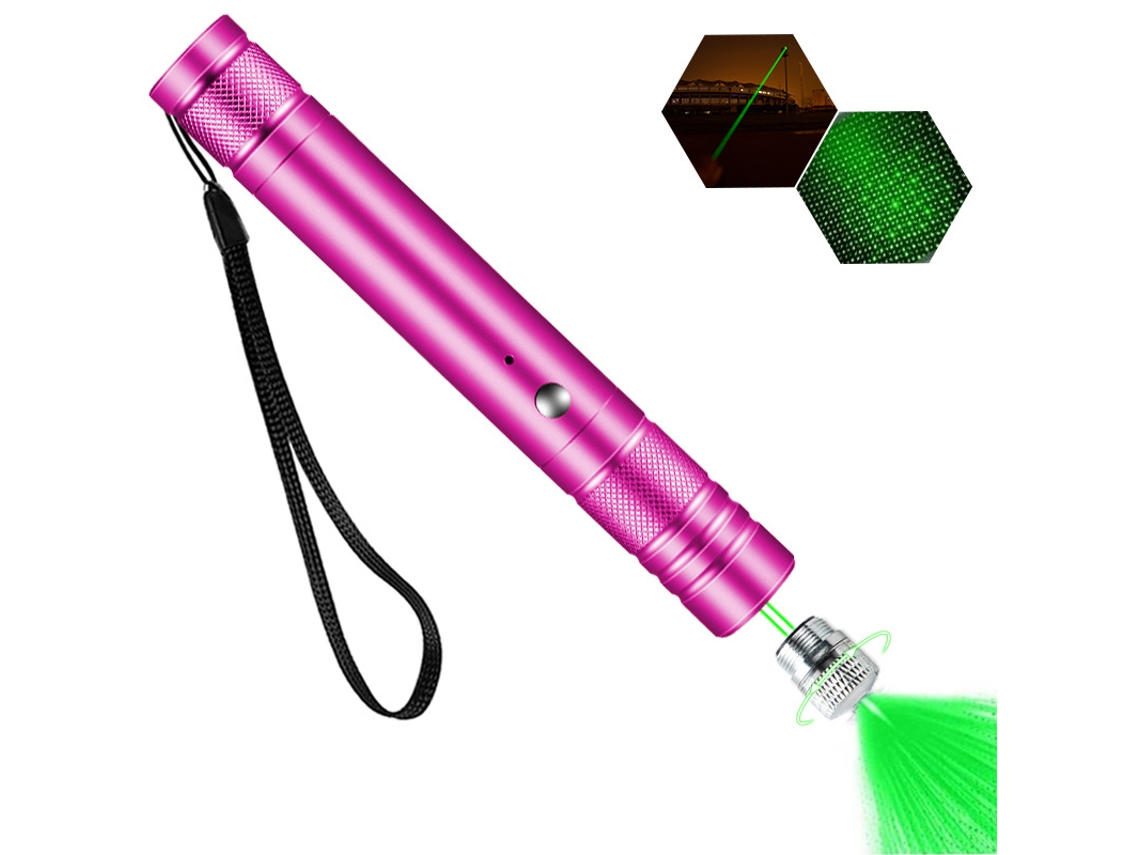 Ponteiro Laser Verde, Recarregável De Alta Potência, De Longo Alcance, Com Proteção Em Forma De Estrela Rosa Hexinyigjly