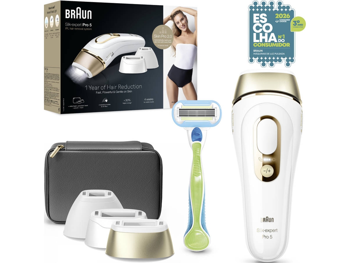 Depiladora Luz Pulsada BRAUN Silk Expert S5 Pl5242 (IPL - Multi-zonas - Corrente)