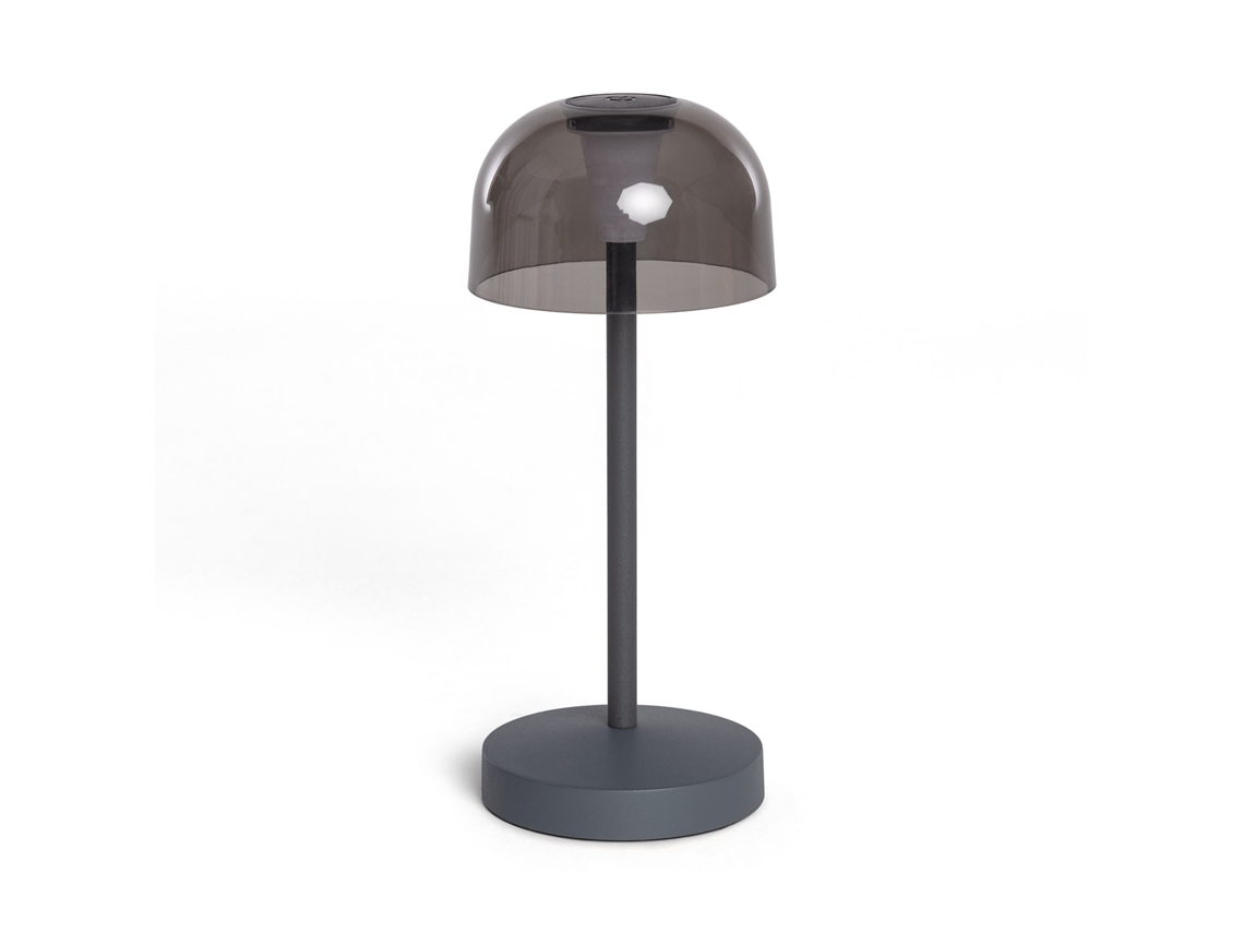 Candeeiro De Mesa Led Portátil Com Bateria Usb Recarregável Lendora Smoke Cinzento Ledkia