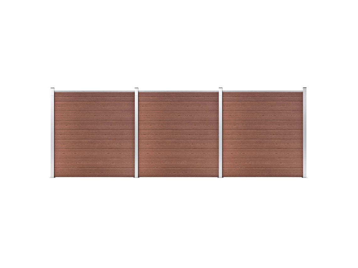 Vidaxl Painel De Vedação Para Jardim 526x186 Cm Wpc Castanho