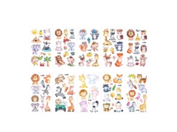 10pcs Tatuagem Temporária Falsa Infantil com Animais Cartunescos Aquarela Glitter À Prova D'água Segura para Idade 3+ com S/MARCA