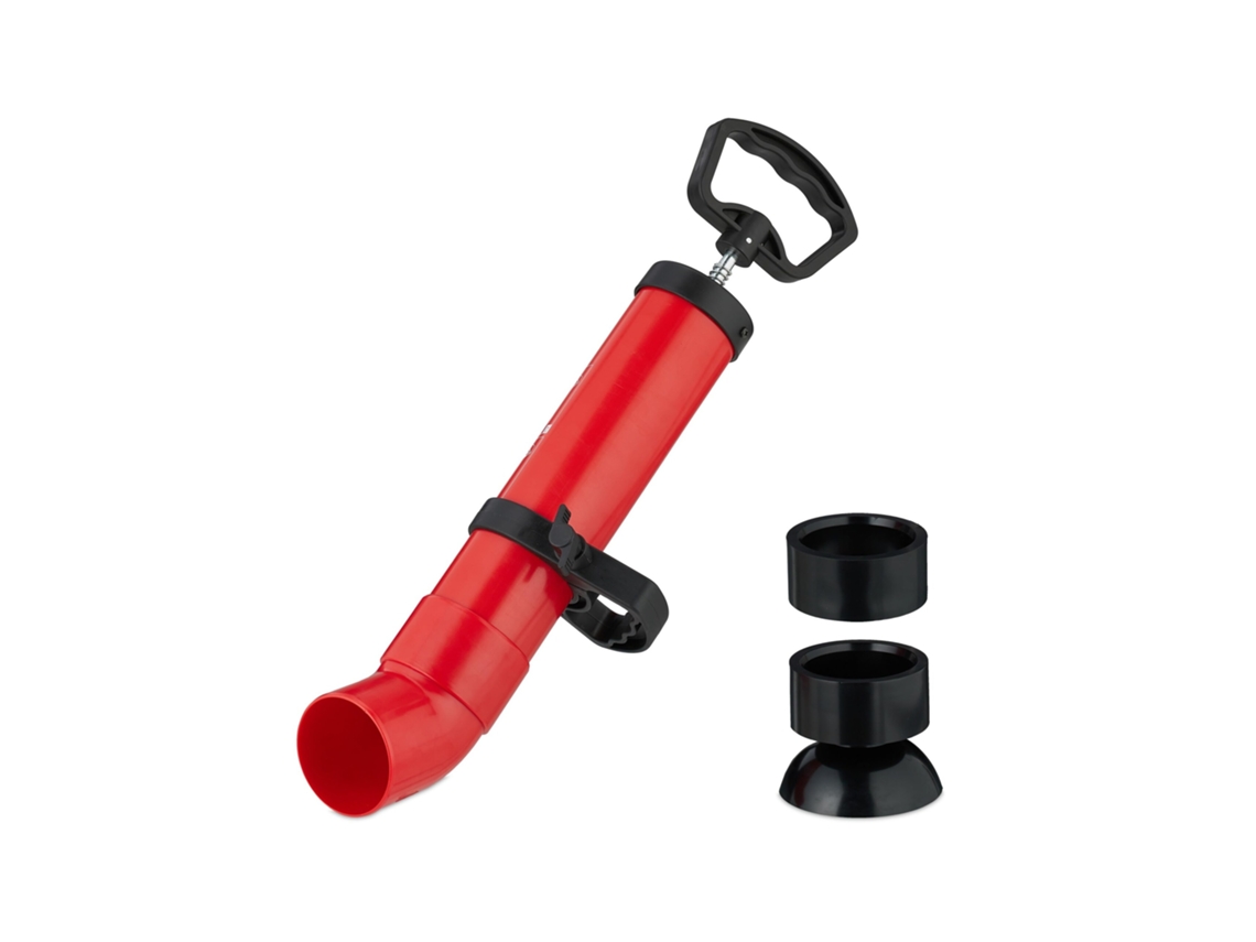 Bomba Desentupidora Relaxdays, 2 Acessórios Para Chuveiro E Lavatório, Limpeza A Ar, Sem Químicos, Preto/vermelho