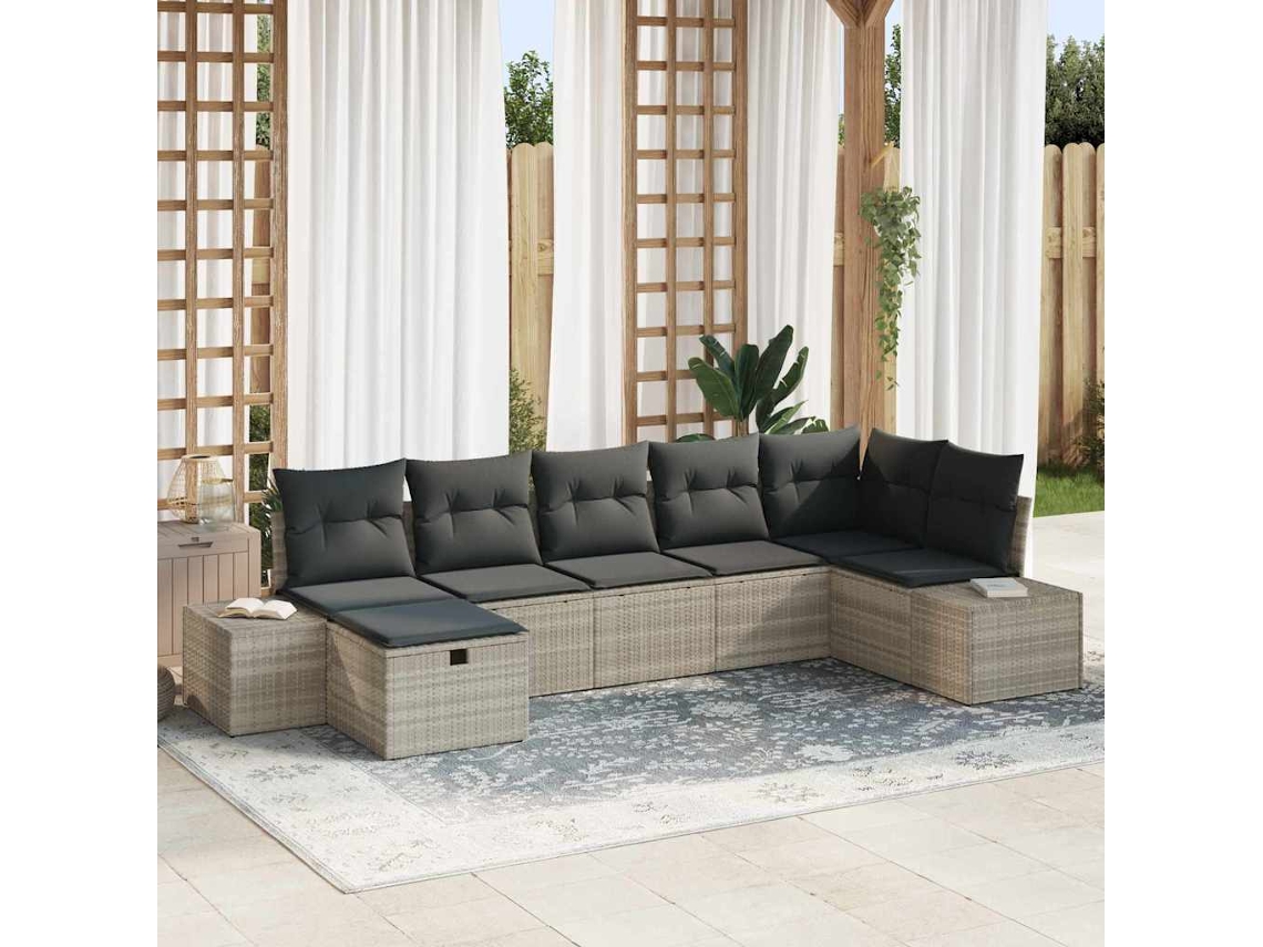 Vidaxl Conjunto De Sofás 8 Unid. Vime Pe