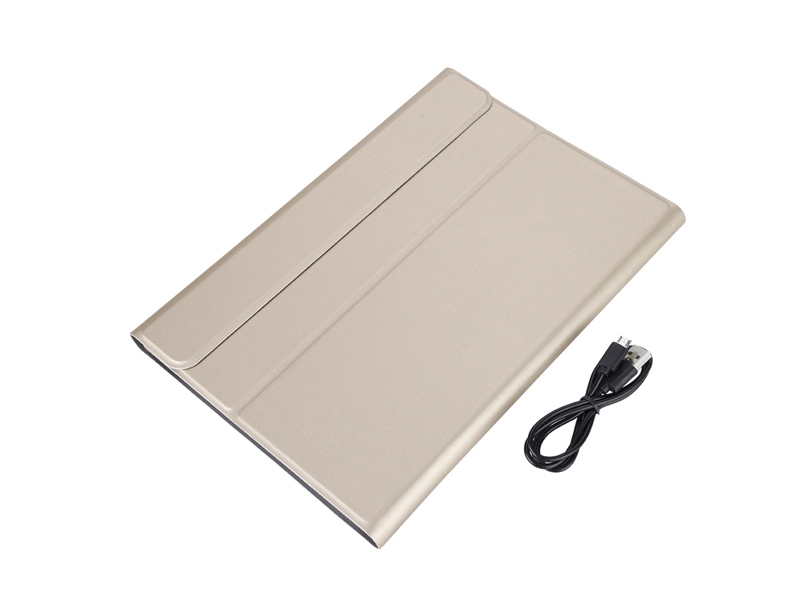 Capa protetora de couro com teclado Bluetooth removível para iPad Pro 10,5 polegadas, dourado claro (removível e protetora)