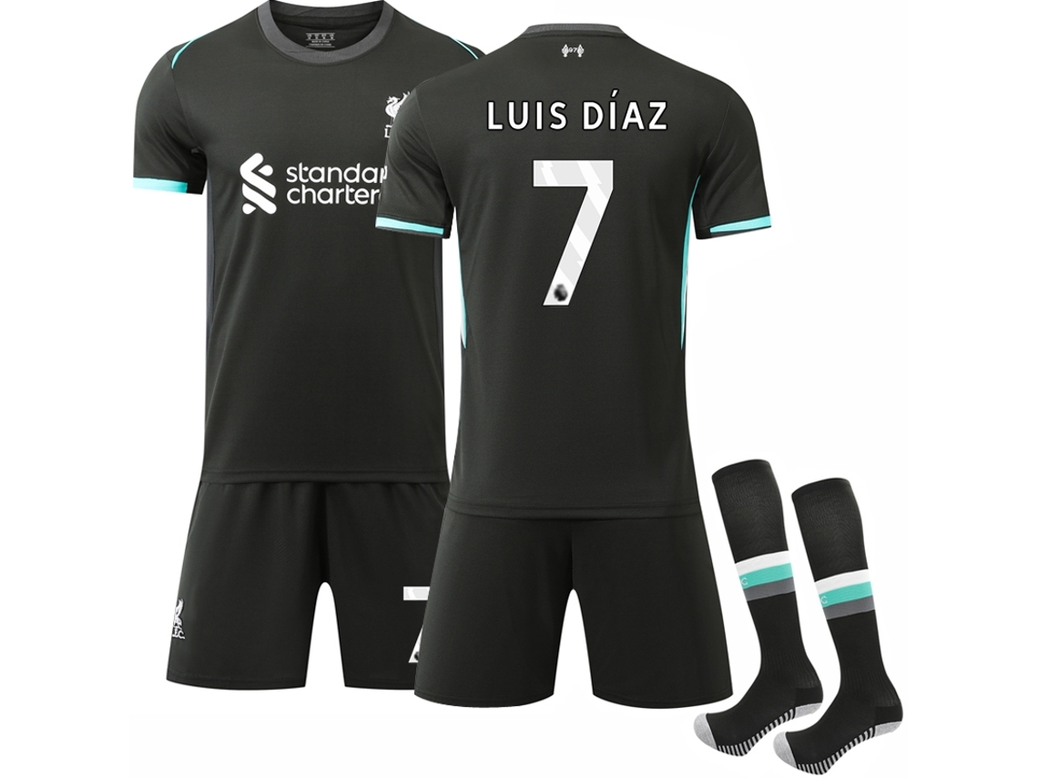 Camisa E Meias Infantis Do Liverpool Fc Para Luis Diaz Jsr 2024/25 Aquaforge