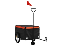 Reboque para bicicleta VIDAXL ferro preto e laranja (45 kg)