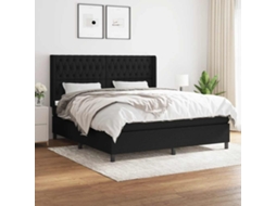 Vidaxl Cama Com Molas/colchão 180x200 Cm Tecido Preto
