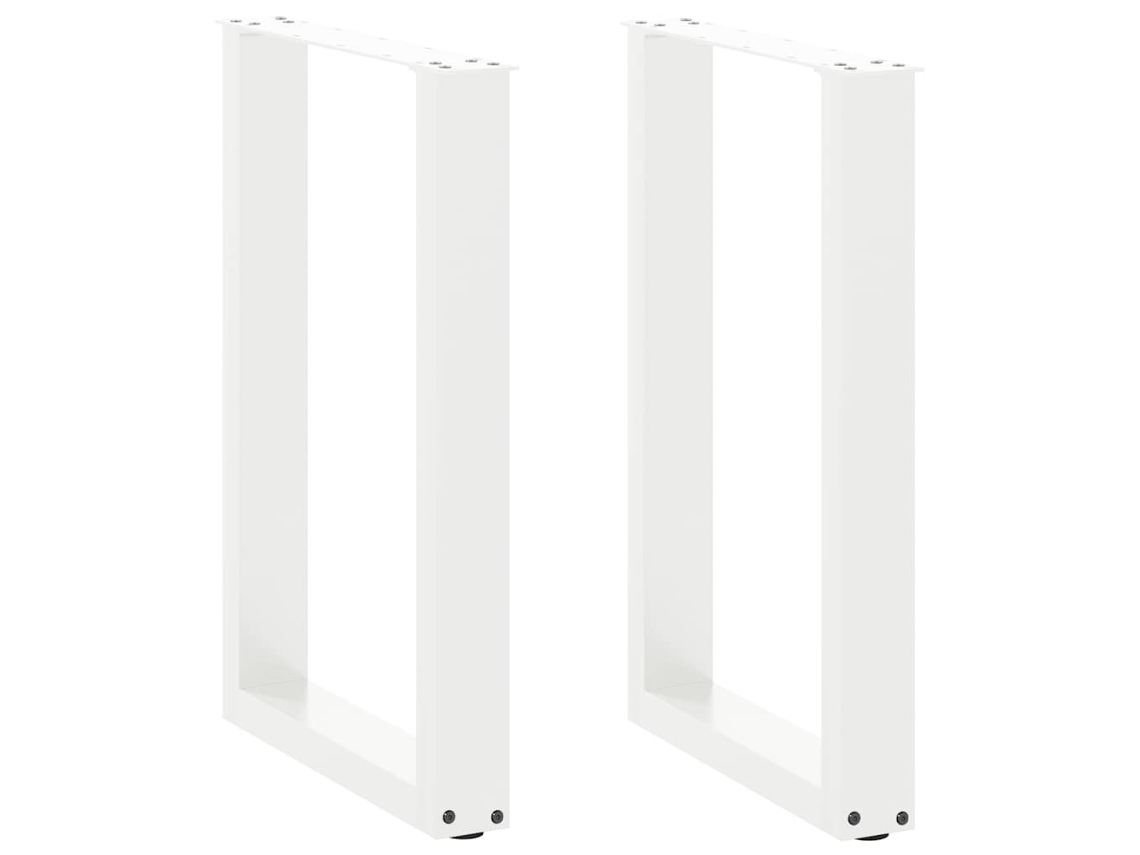 vidaXL Pernas para mesa centro formato U 2unid branco 50x(72-73)cm aço
