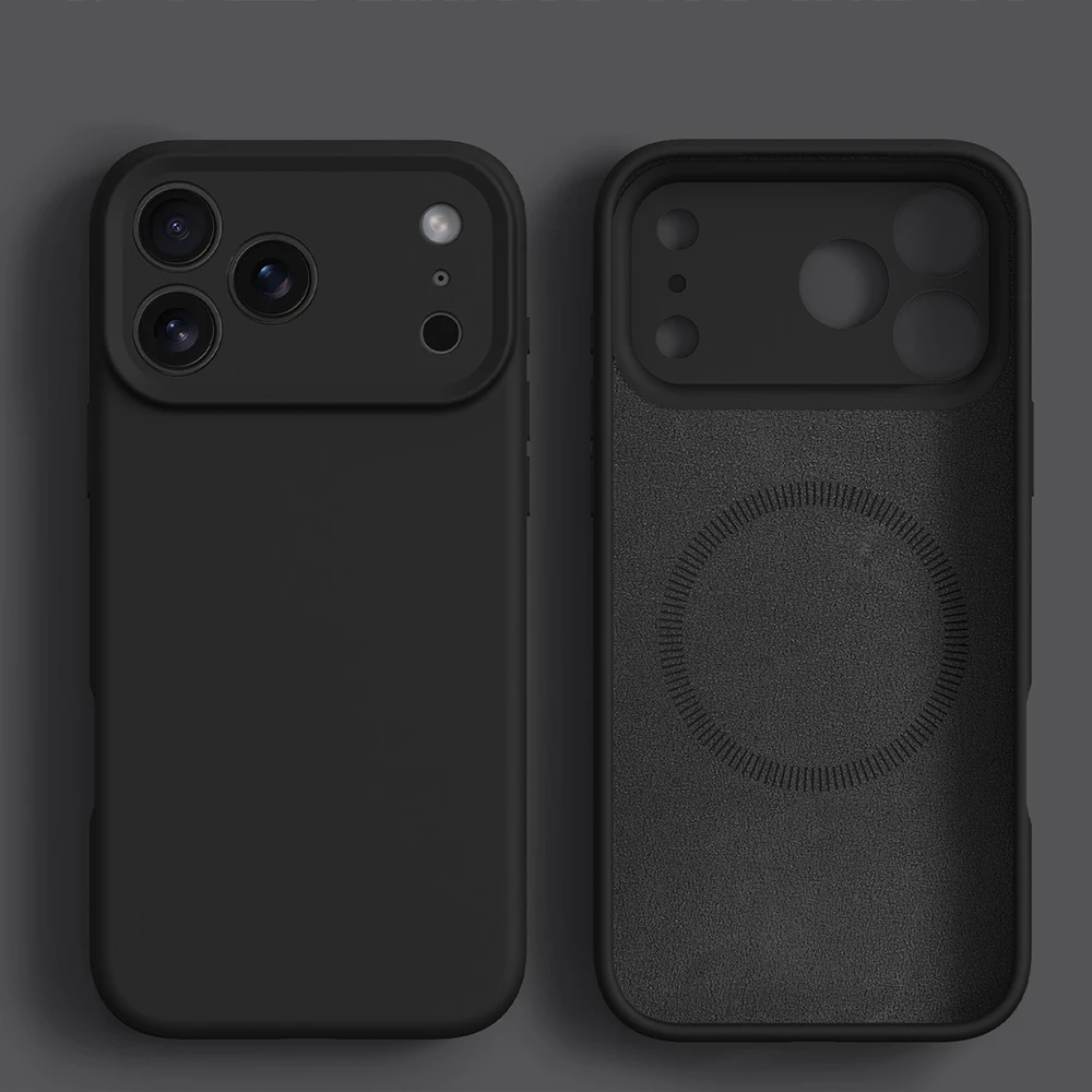 Capa Magnética De Silicone Líquido (preta Para Iphone 15 Pro), Compatível Com Iphone.