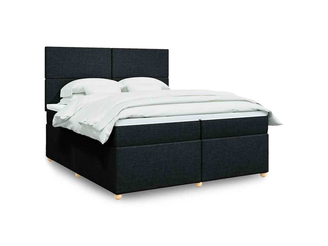 Vidaxl Cama Com Molas/colchão 200x200 Cm Tecido Preto