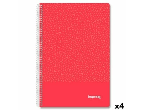 Caderno Imprex Vermelho Din A4 80 Folhas (4 Unidades)