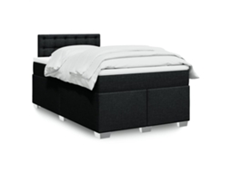 Vidaxl Cama Com Molas/colchão 120x200 Cm Tecido Preto