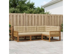 Vidaxl Conjunto De Sofás Para Exterior 4 Unid. Natural E Bege