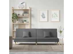 Vidaxl Sofá-cama Tecido Cinzento-escuro