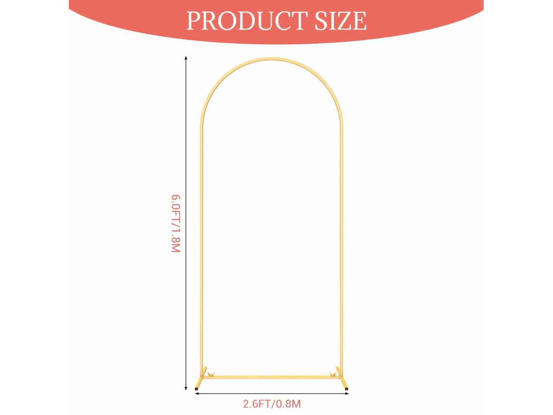 Arco de Metal 6ft Dourado para Casamento Aniversário Festas Jardim Decoração de Fundo