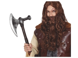 Adereço GUIRCA Machado De Prata Medieval 42 Cm