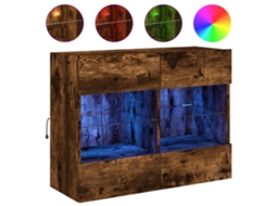 Móvel de Parede com Luzes Led Carvalho Fumado MAISON EXCLUSIVE (78,5x30x60,5 cm)