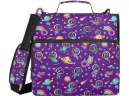 Pasta Com Zíper E Alça, Vários Bolsos De 3, 8cm, 3 Argolas Armazenamento, Tipo Pasta, Organizador Artigos De
