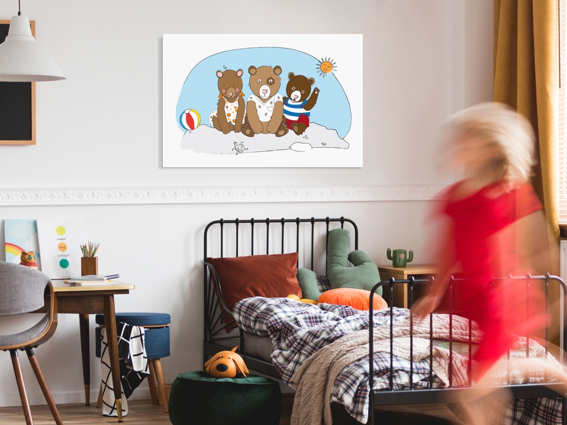 Quadro ARTGEIST Teddy Bears on the Beach (1 Part) Wide (90x60)
