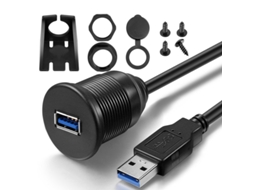 Cabo Extensor Usb 3.0 À Prova Dágua Com Uma Porta Para Painel De Carro, Barco E Motocicleta Aquaforge