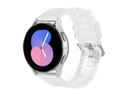 Pulseira De Relógio Transparente Com Glitter E Textura De Diamante De 20 Mm