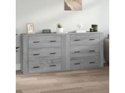 Vidaxl Aparadores 2 Pcs Derivados De Madeira Cinzento Sonoma
