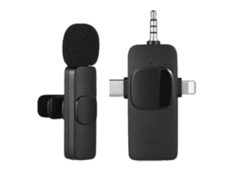 Microfones De Lapela Sem Fio 2 Em 1 Para Iphone/ Android Aquaforge