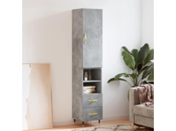 Armario alto 34,5x34x180 cm Madera procesada Gris Cemento