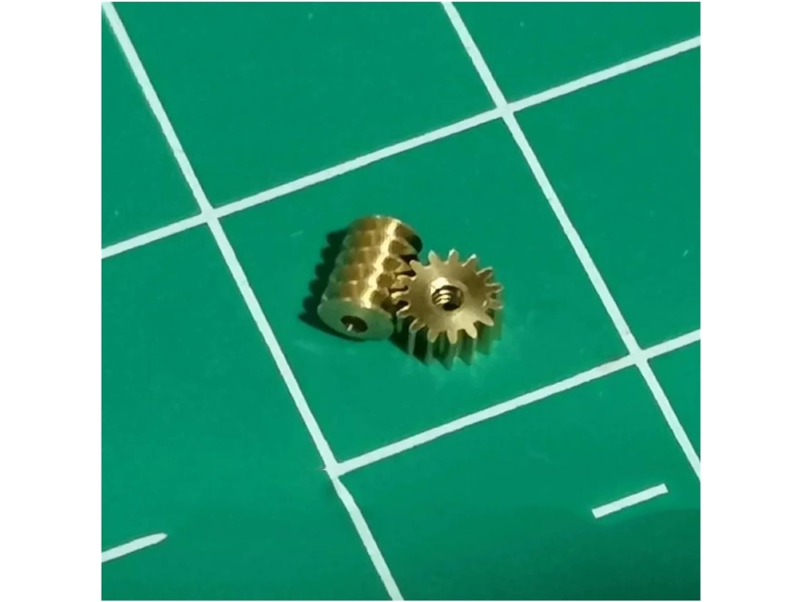 Conjunto De Engrenagens Helicoidais Latão Com Furo 1, 0mm E Diâmetro De 0, 2m, 15 Dentes, Relação De Redução 1 87