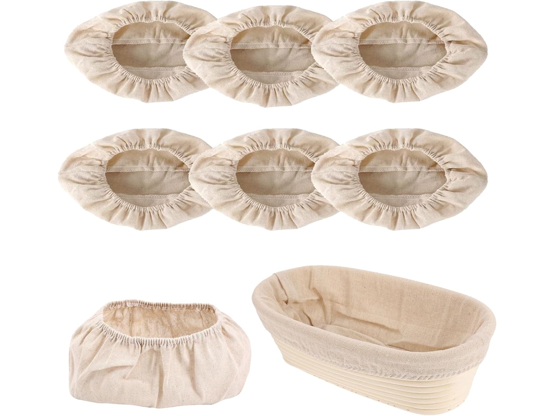 Conjunto De 6 Cestos Banneton Para Pão Artesanal, Em Rattan Natural, Para Massa Madre, Fermentação Natural E Padaria Doméstica