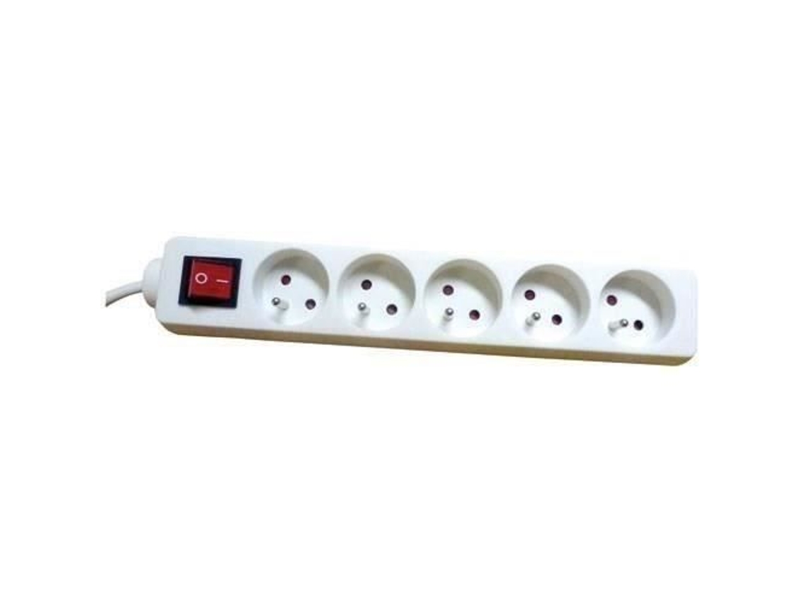 Bloco 5x2p Com Interruptor 3g1 1,5 M Electraline Branco
