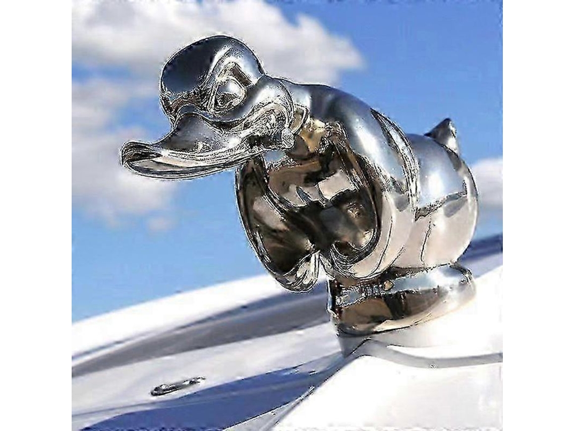 Nova Line decorativo de Pato para Capô de Carro e Mesa em Metal Prateado 3d
