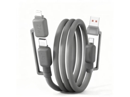 Cabo De Carregamento Rápido 4 Em 1 Com 240w E 200 Cm, Compatível Com Iphone 17/16/15/14, Macbook, Ipad E Notebooks Cinza Panoona