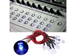 50 diodos LED 12V 10mm com cabo e cabeça redonda, alta luminosidade e brilho.