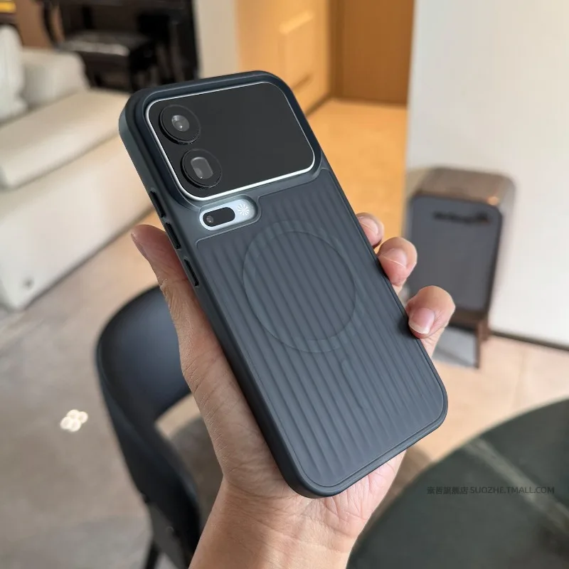 Capa Magnética À Prova De Choque Para Celular Xiaomi 17pro (preta), Fosca Semitransparente.