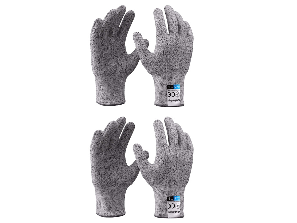 Luvas Resistentes A Cortes, Luvas De Cozinha, Nível De Segurança 5, Proteção Adequada Para Cozinhar/explorar Ao Ar Livre (cinza, 2 Par, S)