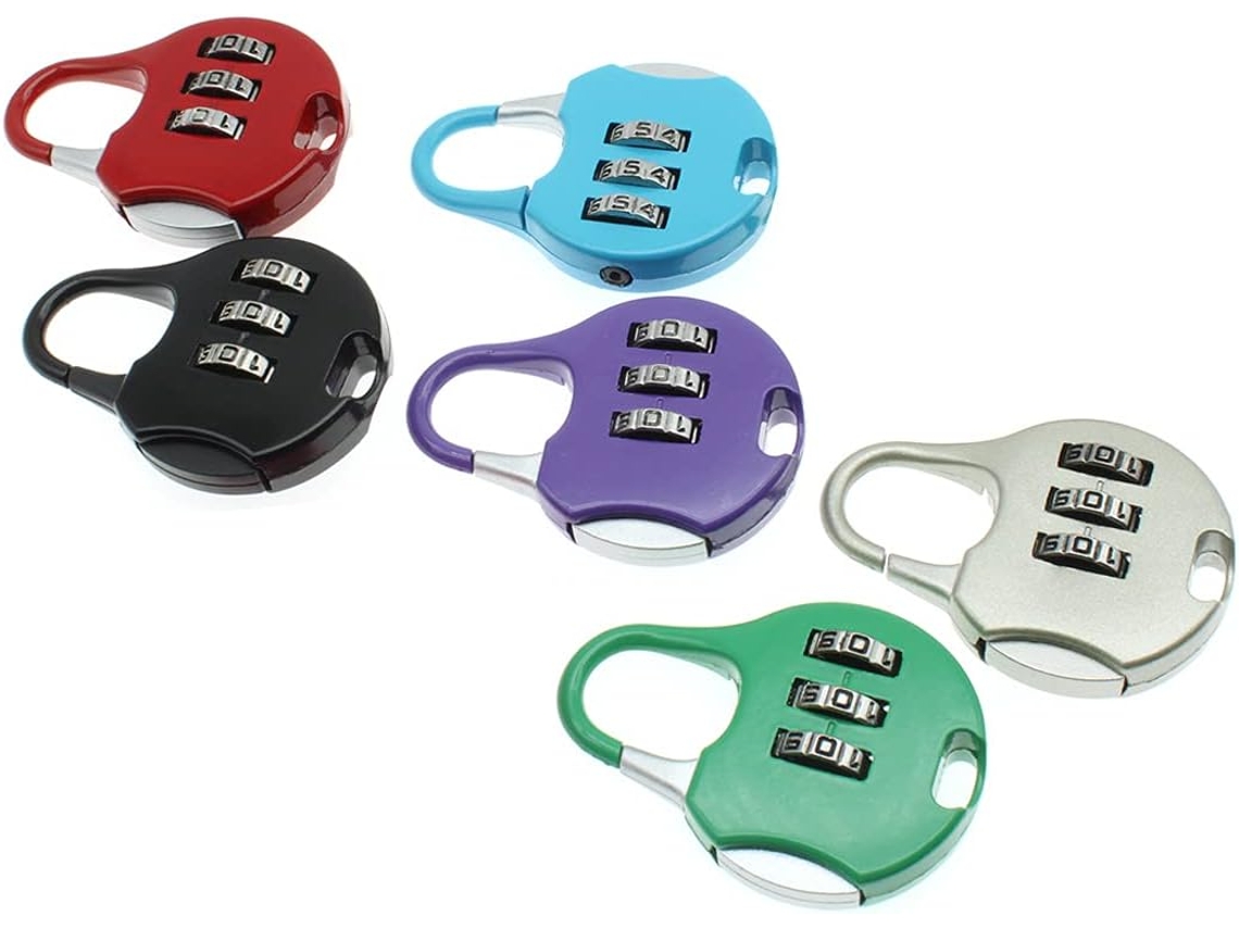 Conjunto de 6 cadeados mecânicos antifurto para bagagem BRILVIBERA
