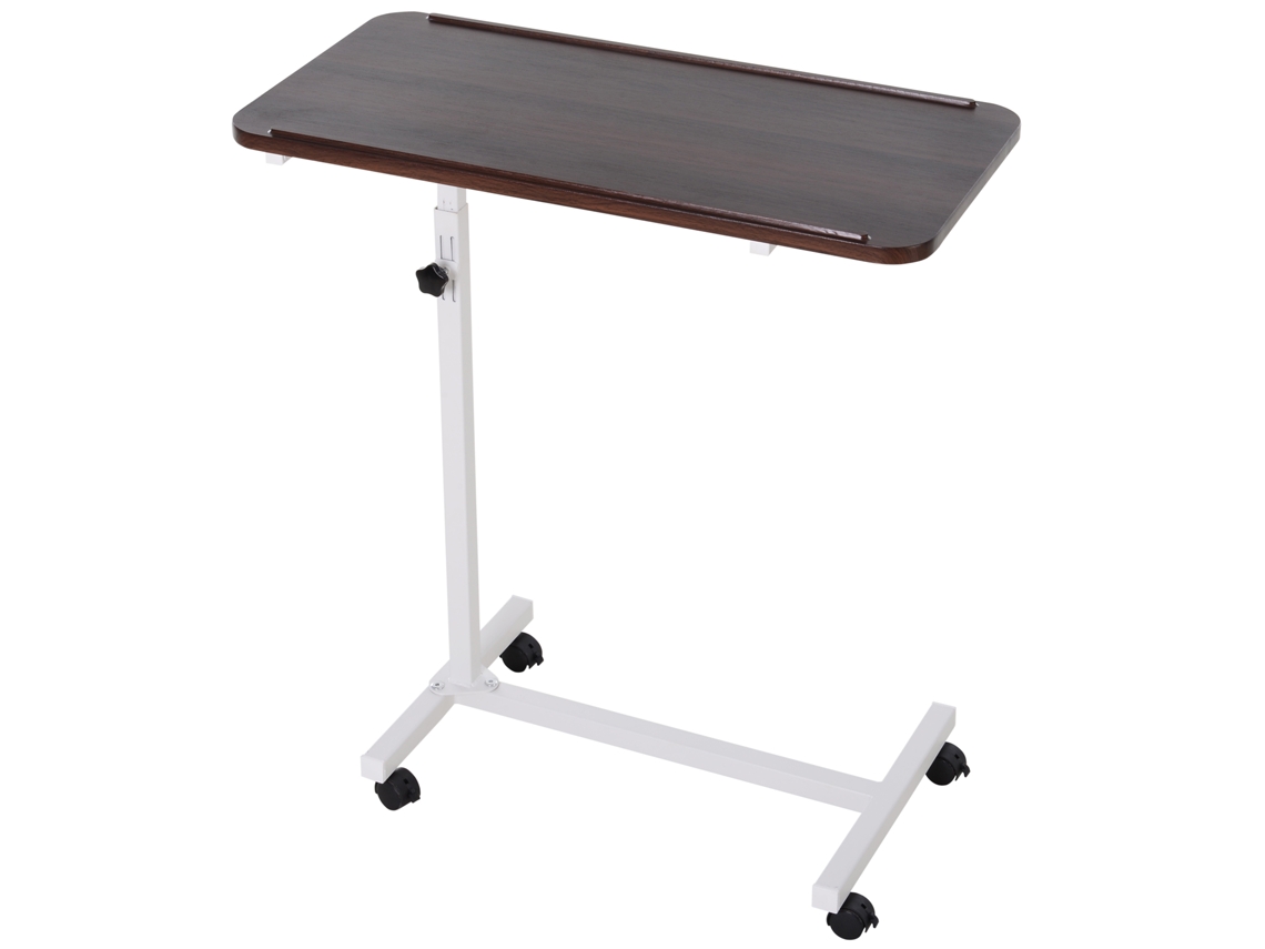 Mesa Auxiliar Móvel Mdf, Aço Cor Nogueira Escura 77x40x100 cm Homcom