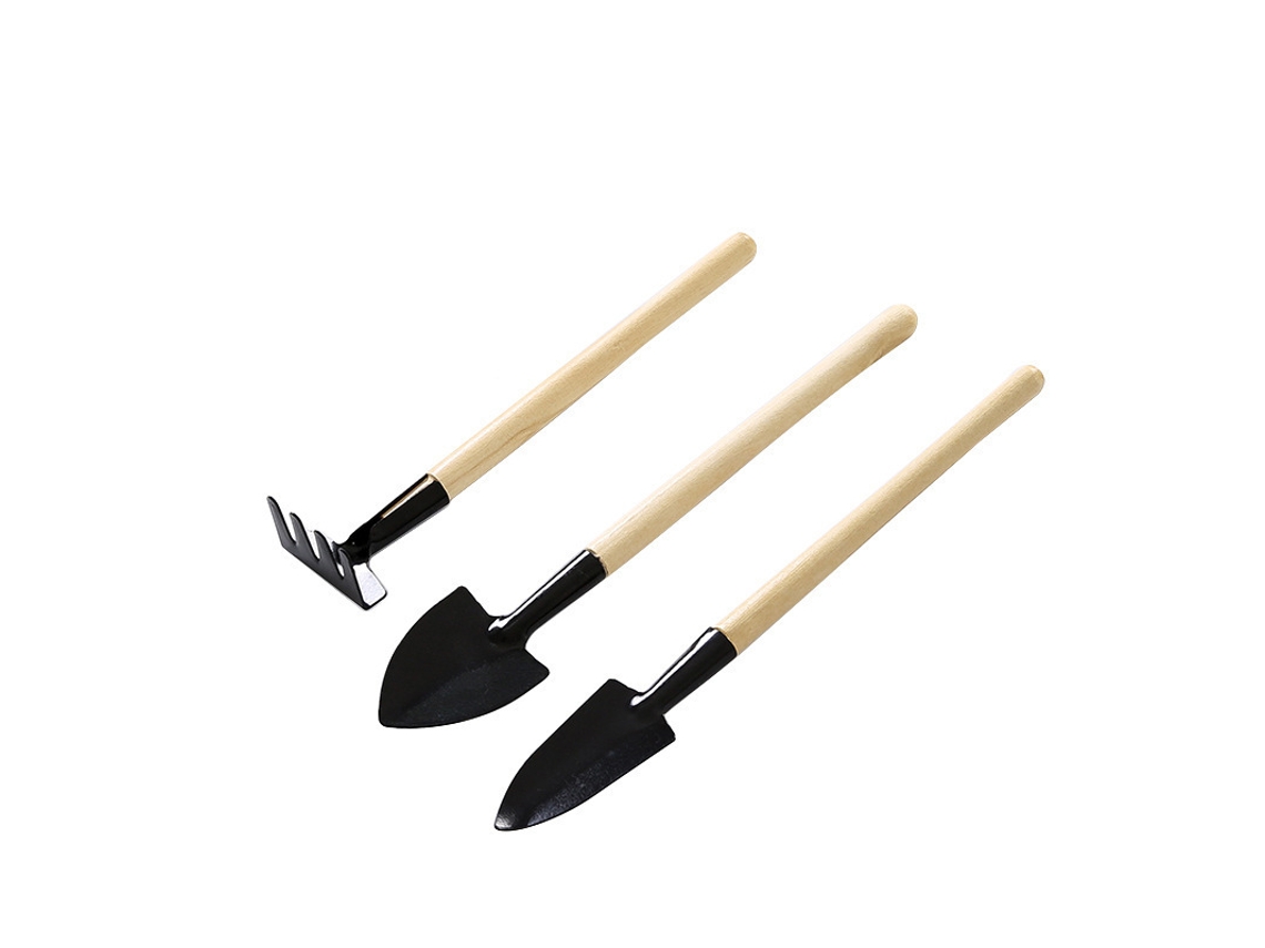 Conjunto De 3 Mini Ferramentas De Jardinagem - Ancinho, Espátula E Pá*