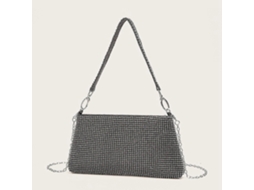 Bolsa De Noite Feminina Brilhante, Requintada, Para Bolsas De Mão Com Strass, Para Uso Casual, Prateada