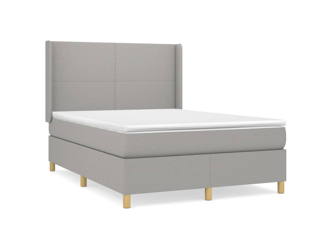 Cama com Molas e Colchão Tecido Cinzento Claro MAISON EXCLUSIVE (140x190 cm)