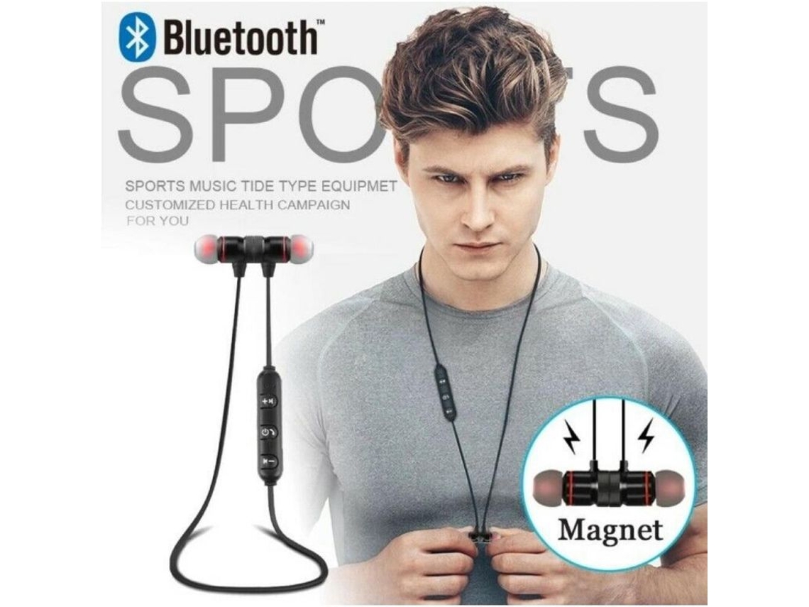 Fones de ouvido Bluetooth sem fio estéreo para Samsung e iPhone, bateria 75mAh, 5h de música
