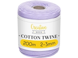 Corda Macramé 3Mm X 200M Roxo Pastel Fio de Algodão e Poliéster CREATIVE DECO