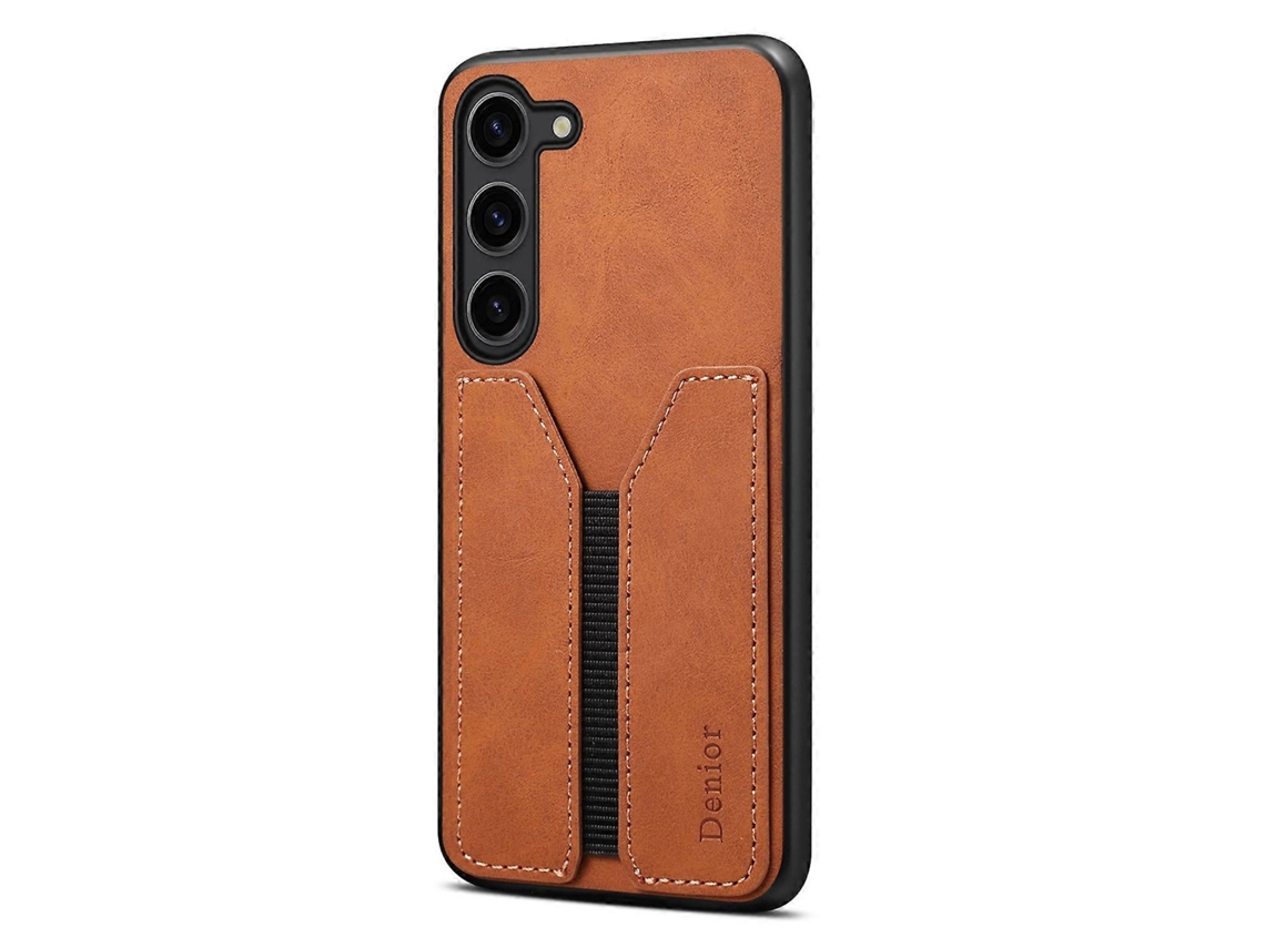 Capa Para Samsung Galaxy S25 Com Suporte Elástico Para Cartão, Feita Em Couro Putpupc, Preta