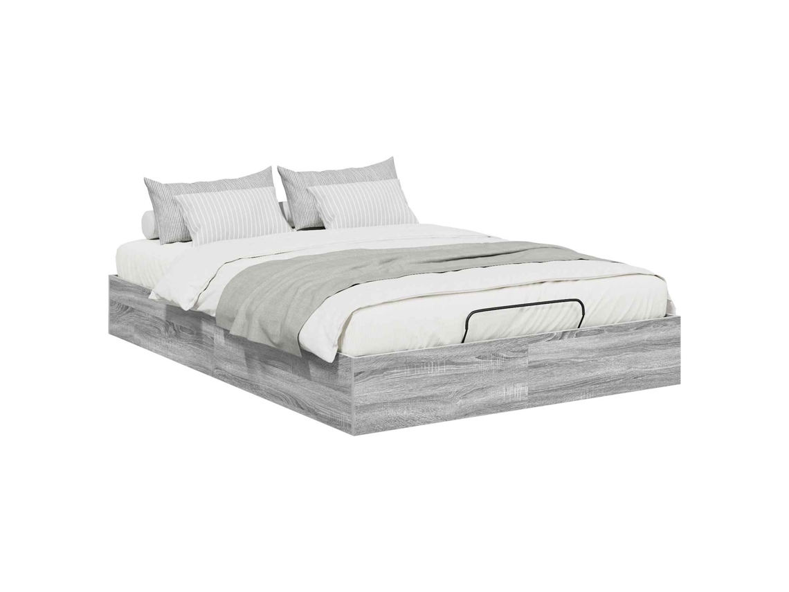 Cama De Casal | Camas Para Quarto | Estrutura De Cama Ottoman Cinza Sonoma 193 X 120 X 25 Cm