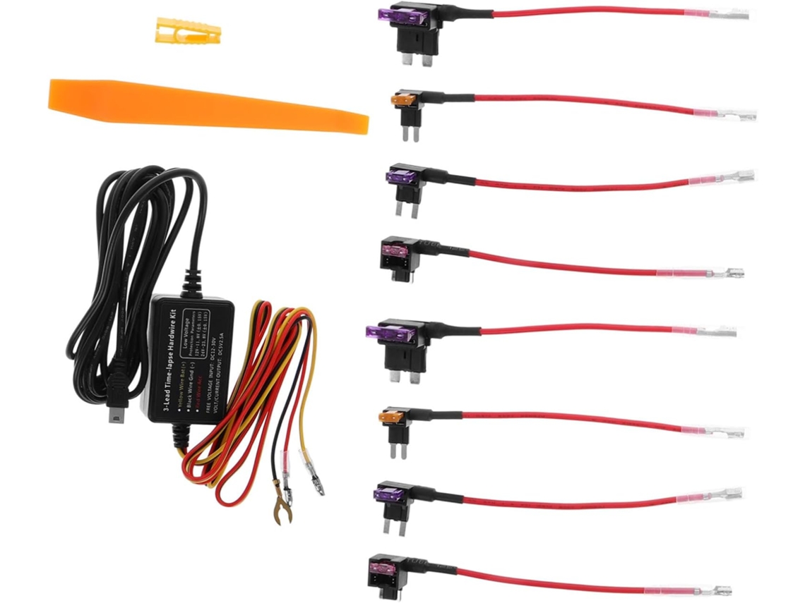 Kit De Cabos De Alimentação Usb-c E Mini Usb Para Câmera Veicular