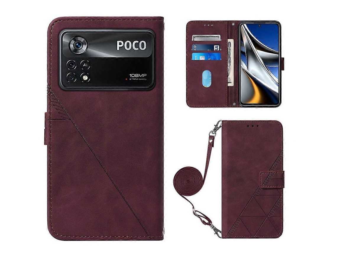 Capa De Celular Dobrável Com Aba E Textura 3d Em Couro Para Xiaomi Poco X4 Pro 5g