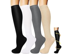 2026-4 Pares De Meias De Compressão Para Mulheres E Homens: Edema, Varizes, Corrida E Recuperação Muscular S-m Conjunto 1
