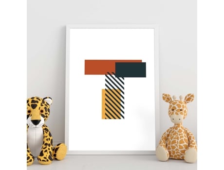 Póster NACNIC Lyrics T. Libune Geometr y Style com Imagens de Alfabeto.