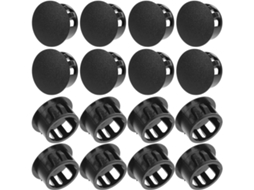 Baluue Tampões Redondos De Plástico Preto 16mm Para Orifícios Embutidos Em Móveis E Painéis, 100 Peças Reutilizáveis